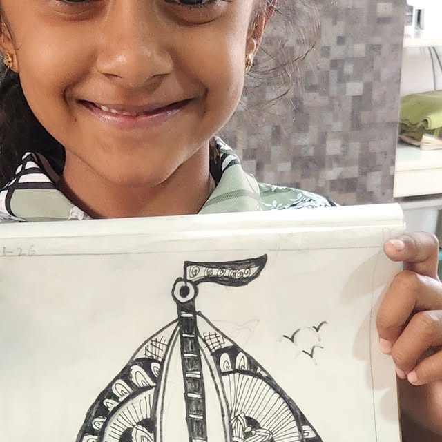 Zentangle artwork created by a Splash Art Studio learner